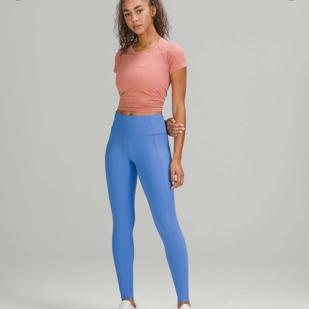 Fast and Free Brushed Fabric High-Rise Tight 28” in Blue Nile Size 4